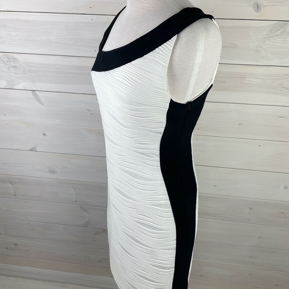 Joseph Ribkoff white ribbed sleeveless fitted dress - Picture 3 of 10